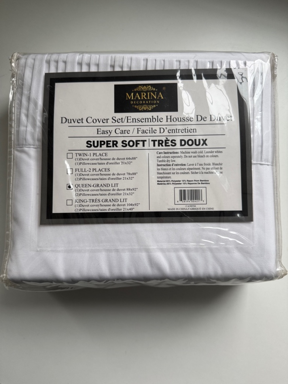 MARINA White Super Soft Duvet Cover Set